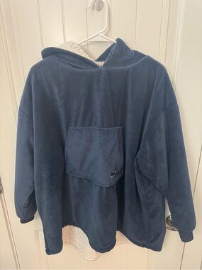 The Comfy Original Navy Blue Oversized Wearable Blanket Hoodie One Size F